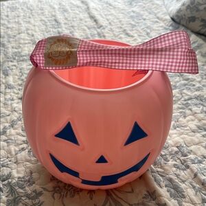 The Beaufort Bonnet Company Pink Pumpkin Bucket with Blue Accents